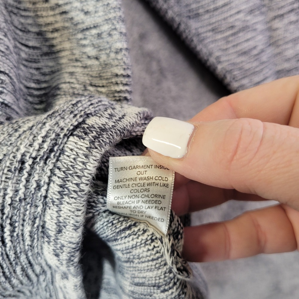 CJ Banks Women X Heathered Gray Cotton Knit Long Sleeve Casual Sweater - Picture 8 of 12